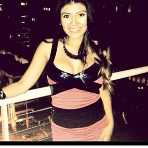 Coral/Navy Blue Sequin Bandage Dress